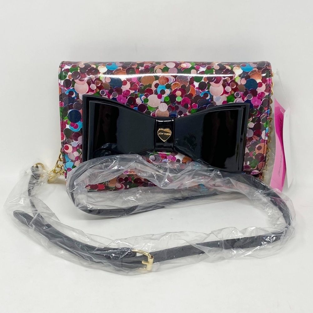 NWT Betsey Johnson Rainbow Crossbody Xodanie Bow Handbag